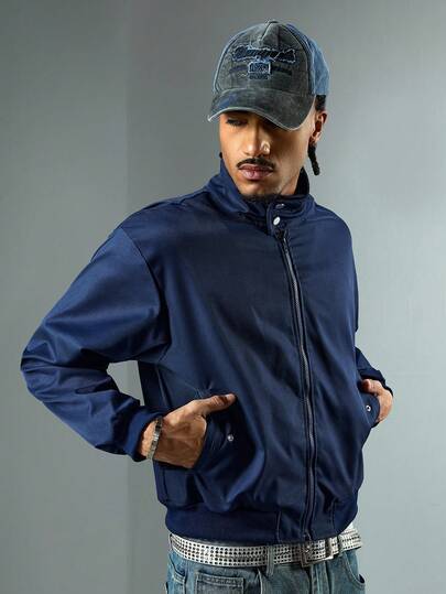 Men's Plaid Casual College Style Jacket, Autumn/Winter