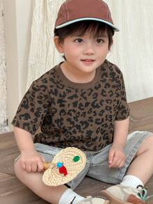 DAZY 男童休闲豹纹圆领短袖上衣，夏季 - 彩色 - 查看 10