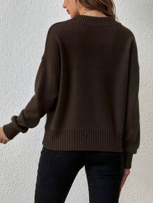 Plus Size Sweaters - Brown - View 3