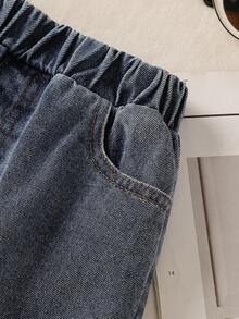 Genkimix Kids 新款春秋季韩版女童牛仔中长裙，侧开衩设计，百搭秋季裙装