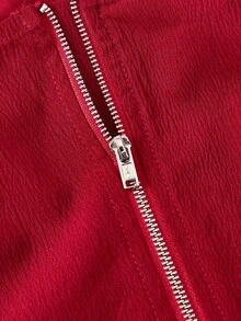 SHEIN MOD Áo tank top lửng màu đỏ đa năng, cỡ lớn, có dây đeo điều chỉnh được, phù hợp cho ngày Valentine, tiệc sinh nhật, mặc hàng ngày, kiểu dáng đứng dáng. - Đỏ - Xem 3