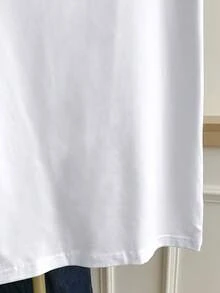 Resyla Áo thun nữ tay ngắn cổ tròn, phối màu, thêu hình quả anh đào, kiểu dáng thường ngày. - trắng - Xem 5