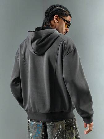 Sudadera con capucha de unicolor casual para hombres