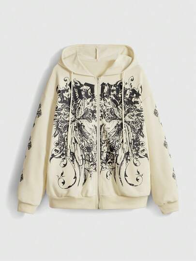 Grunge Punk Damen Retro Y2K Reben Kreuz PUNK Loose Sweatshirt