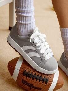 CUCCOO EASI Women's Solid Color Lace-Up Front Casual Sports Shoes For And New Year Holiday Vibe Fall And Winter Tainers