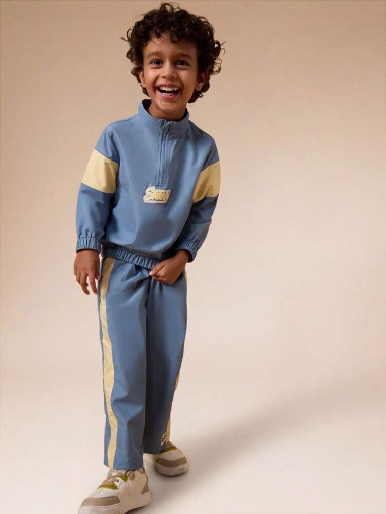 Funnel Neck Half Zip Hoodie And Track Pants Set