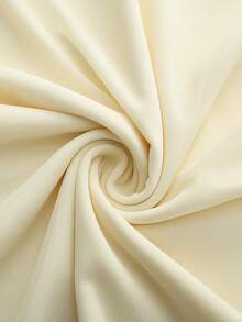 Modelyn Cream-Colored Asymmetric-Shoulder Hollow-Out Mesh Dress - Butter Yellow - View 5