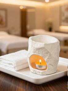 Madebyblanc 1件陶瓷香薰精油炉，几何创意家居装饰，粗陶休闲俱乐部、茶室、蜡烛香薰灯，适合卧室和客厅装饰 - 彩色 - 查看 4