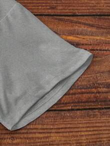 INAWLY Camiseta gráfica de manga corta, cuello redondo, con estampado de rosquilla, de corte holgado y casual para mujer - Gris - Ver 4