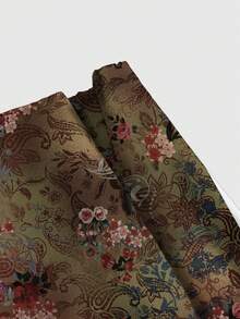 ROMWE Fairycore Chân váy xòe cao xếp ly họa tiết hoa Paisley, hạt điều, phong cách Hippie Boho dành cho nữ - Rỉ Nâu - Xem 3
