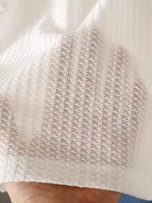 Sparklyn Teen Girl Bohemian Woven Halter Waffle Crop Top, Spring/Summer Vacation - White - View 6