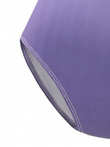 SHEIN Bộ áo liền thân màu hồng gradient nhuộm tie-dye cho bé gái tuổi teen, áo tập múa ba lê ôm sát, co giãn tốt, áo vest không tay đính đá lấp lánh, trang phục thể thao năng động thanh lịch. - Màu tím hoa cà - Xem 4