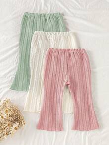 SHEIN 3PCS Baby Girls Bottoms - Multicolor - View 2