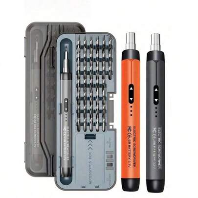 1pc Mini Electric Screwdriver Set, Portable Handheld Multipurpose Repair Kit With Rechargeable Lithium Polymer Battery, High Torque, Brushless Motor, USB Charging, Reverse Function, Chromium Alloy Material, Suitable For Electronics And Home Use, Smartphone, Android, Watch, Laptop Tools