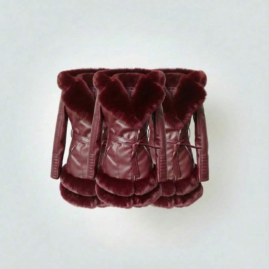 Plus Size Jackets - Burgundy - View 1