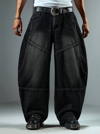 Street Life Jeans casual da uomo stile di strada per uso quotidiano, lavati e consumati, cintura non inclusa