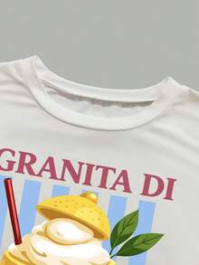 Resyla Women's Fitted Round Neck Short Sleeve T-Shirt With White Ink Print - White - View 4