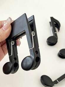 Madebyblanc 黑色音符形小夹子，通用音符夹，钢琴乐谱夹，音符形小夹子，晾干夹，防风夹，食品密封夹，文件夹 - 彩色 - 查看 10