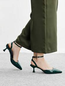 CUCCOO BIZCHIC Women's Basic Black High Heel Pumps, Office/Commute Valentine's Day - Dark Green - View 3