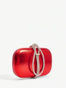 SHEIN SXY 女士晚宴包，手提包，时尚，奢华，镶钻，闪亮，红色，优雅，简约，个性化，百搭，适合鸡尾酒会、派对、舞会、俱乐部、约会、生日、晚宴、宴会、圣诞节等场合。 - 紅色 - 查看 3