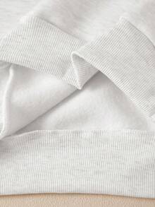 Franclia Women's 2-Piece Tracksuit Set, Casual Sports Style, Grey, Autumn/Winter, Letter Print Design, Jacket Top And Pants Bottom - Grey - View 4