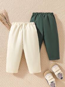 Souflis Souflis Set de 2 pantalones versátiles de color dual, formales y casuales, para bebé niño y niño pequeño, adecuados para todas las estaciones - Multicolor - Ver 2