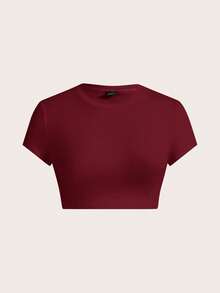 SHEIN EZwear 3件套蝴蝶结樱桃印花圆领短袖修身露脐女式T恤，适合夏季穿着 - 彩色 - 查看 4