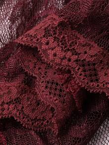 DAZY Lace Sexy Semi-Sheer Padded Camisole Top For Women - Burgundy - View 10