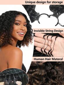 Boho Braids Human Crochet Hair In 100% Remy Human Hair Burmese Curly Feather Line Boho Crochet Braids Human Hair Salon Silky Seamless Invisible For Thin Hair Woman Micro Pre Looped Crochet Human Hair Extensions - SNATURAL/30 - View 5