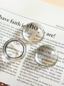 Madebyblanc 放大镜水晶镇纸 - 磨砂雕花透明桌面摆件 复古桌面装饰 阅读助手 多功能办公文具 美观桌面配件