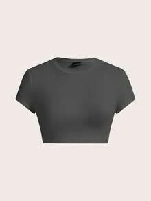 SHEIN EZwear 3件套蝴蝶结樱桃印花圆领短袖修身露脐女式T恤，适合夏季穿着 - 彩色 - 查看 4