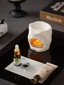 Madebyblanc 1件陶瓷香薰精油炉，几何创意家居装饰，粗陶休闲俱乐部、茶室、蜡烛香薰灯，适合卧室和客厅装饰 - 彩色 - 查看 3