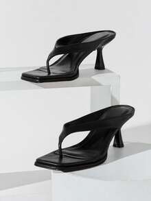 SHUZIA 女士性感细高跟人字拖凉鞋