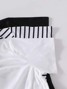 3pcs/Set Teenage Boys' Casual All-Match Versatile Short Sleeve T-Shirts, Suitable For Daily Commute, Leisure, And School Wear - Black and White - View 6