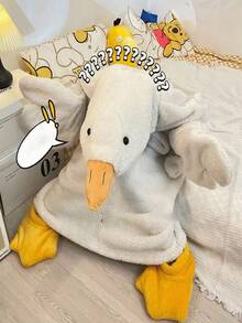 白色/黑色鹅绒睡衣，连体浴袍，柔软舒适，趣味十足，秋冬装，派对服饰，趣味鹅图案，情侣睡衣，大码，男女通用浴袍，送给家人、女孩、男孩、男士、女士的最佳礼物，圣诞礼物，节日礼物，节日礼物 - 彩色 - 查看 8