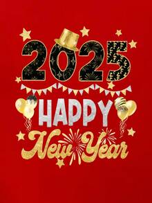 INAWLY 度假、春季、休闲服饰 春季字母数字印花短袖T恤 - 紅色 - 查看 3