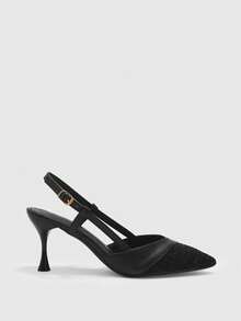 CUCCOO BIZCHIC Fashionable And Elegant High-Heeled Shoes For Women With A Patchwork Upper, Commuting Women's Shoes, School Style, Comfortable And Versatile, High-Heeled Shoes For Banquets And Parties Valentine's Day - Black - View 2