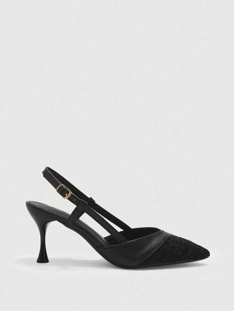 CUCCOO BIZCHIC Chaussures à talons hauts élégantes et pour femmes avec une tige en patchwork. Chaussures de ville pour femmes, style scolaire, confortables et polyvalentes. Chaussures à talons hauts pour les banquets et les fêtes