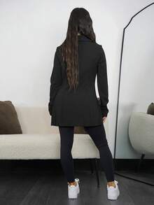 SAYEHFBABY Single Button Lapel Collar Blazerwinter,Business Casual, Elegant,Black - Black - View 2