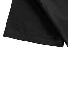 ROMWE MEN Goth Men's Casual Cross Print Short Sleeve T-Shirt - Black - View 5