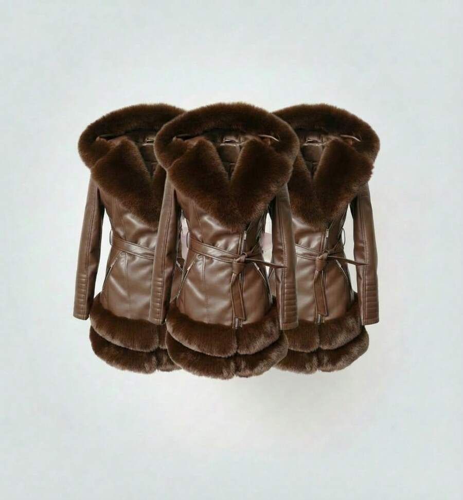 Plus Size Jackets - Coffee Brown - View 1
