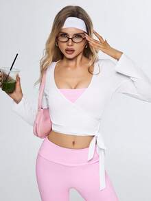 Eassivo Eassivo 女士纯色长袖上衣、吊带背心和喇叭裤休闲套装，适合日常、户外和跑步穿着 - 彩色 - 查看 4