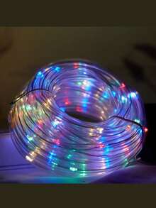 Solar LED String Lights (50/100/200/300 LEDs) - Flexible Tube, 8 Modes + Flashing | Waterproof & Durable PVC | Garden, Patio, Poolside, Trees | Perfect For Parties, Weddings, Christmas, Warm White/Cool White/Multi-Color - Multicolor - View 2