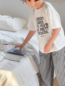 DAZY Tween Boys Casual Comfortable Printed Loungewear Set - White - View 2