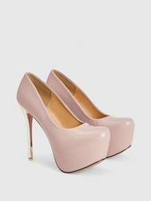 CUCCOO LuxiPop 女士时尚优雅派对厚底高跟鞋 - 杏色 - 查看 3