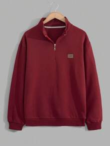 EURMUSE Męska bawełniana bluza z krótkim rękawem i suwakiem