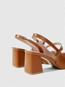 Sleekvia 女士时尚百搭尖头高跟鞋 - 棕色 - 查看 9