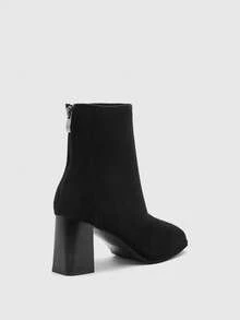 CUCCOO BIZCHIC Women's Fashion Versatile Commute Chunky Heel Ankle Boots For Christmas - Black - View 9