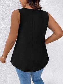 Breezaya Plus Size Women V-Neck Casual Printed Pattern Tank Top - Multicolor - View 3