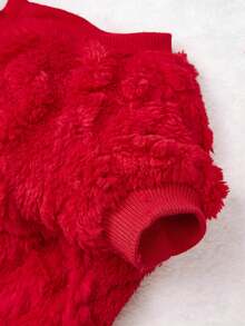 PETSIN Cuddly Thick Pet Jumpsuit – Cute Four-Legged Fleece Pajamas For Small Dogs & Cats, Cozy Autumn/Winter Outfit For Play And Relaxation - Red - View 8